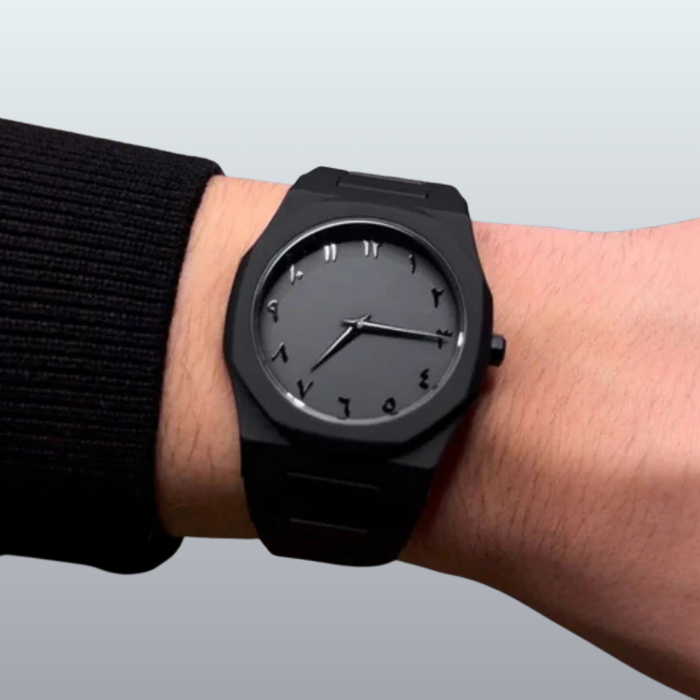 Black Aura Arabic Dial Watch