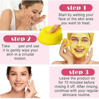 Turmeric Kojic Acid Face Pads 40 Brightening & Cleansing Discs for Dark Spots and Even Skin Tone