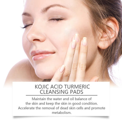 Turmeric Kojic Acid Face Pads 40 Brightening & Cleansing Discs for Dark Spots and Even Skin Tone